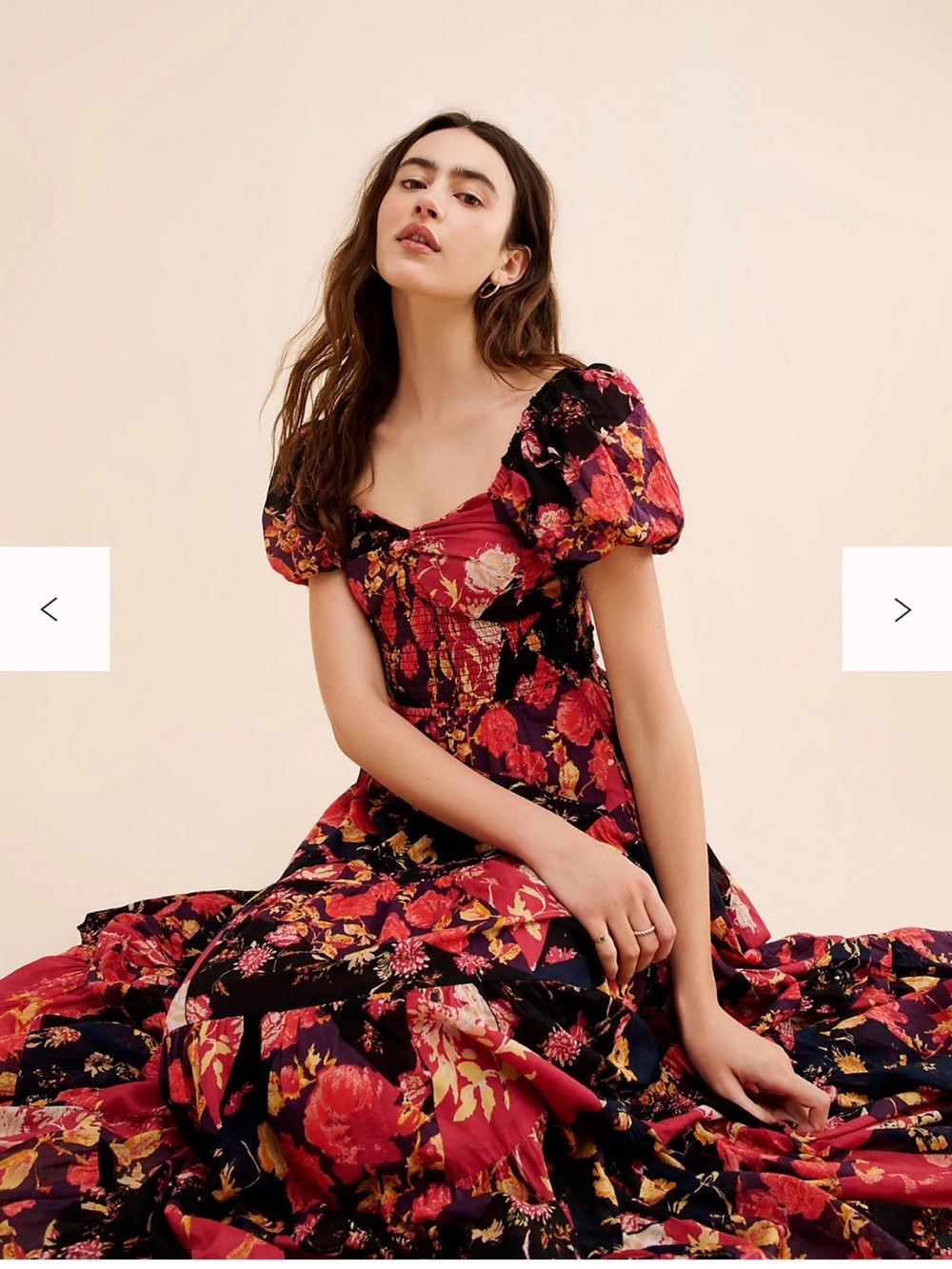 Free People Sun-drenched Maxi Dress Size Small Boho Cottagecore Floral - Picture 4 of 8